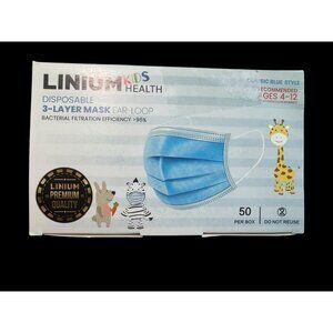 Kids Disposable Face Mask 50 PCS 3 Ply Ear loop Breathable & Comfortable Blue
